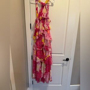 Vero Moda Pink and Yellow Floral Dress NWT